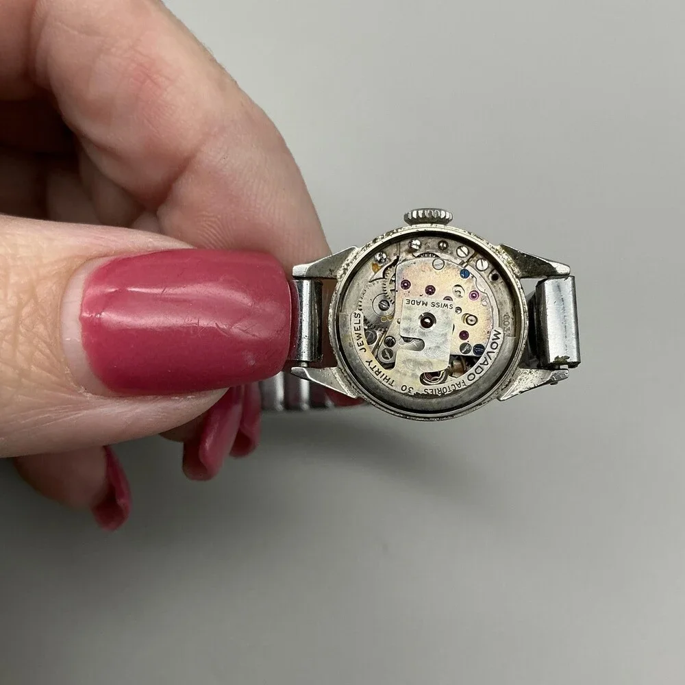 Vintage Movado Women Watch 19mm Stainless Stretch 30 Jewels Manual Swiss Stretch